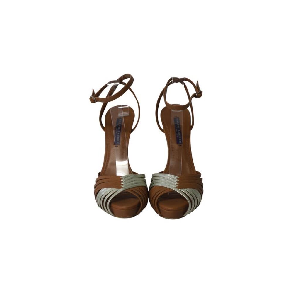 Ralph Lauren Jenine Ankle Strap High Heel Sandals in Multicolor Leather - Picture 2 of 8